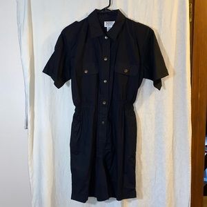 SFO Black Shorts Romper. Button Down. Size M. 100% Cotton